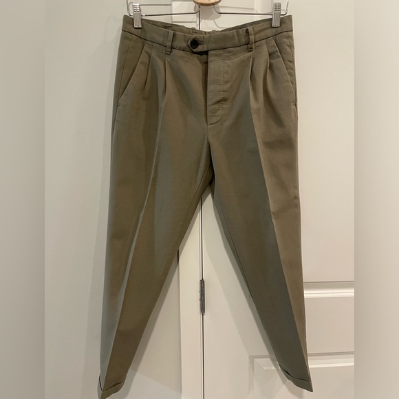 AllSaints Tallis Khaki Tapered Trousers - Picture 1 of 6